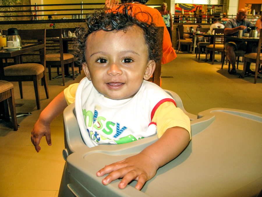 Shivam In His Highchair At The World Cafe
