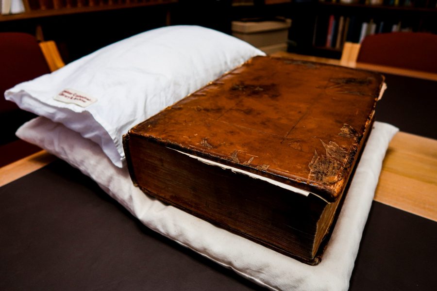 14th Century Book at the Cathedral Library, Exeter