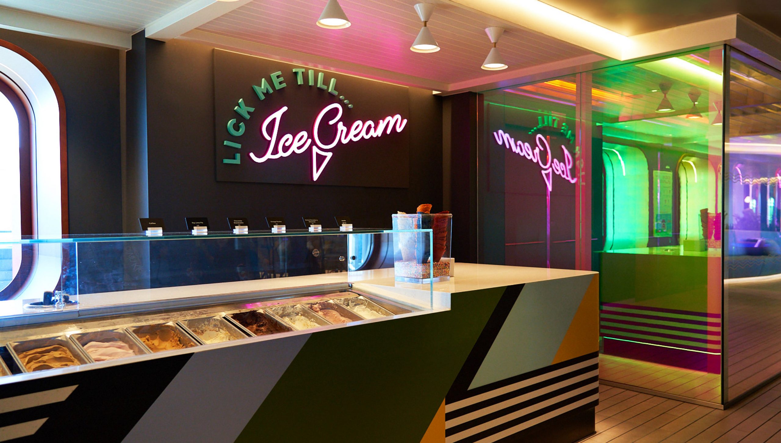 The Ice Cream Parlour on the Virgin Voyages Irresistible Med cruise