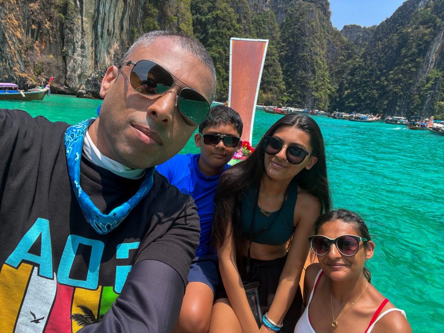 The family on a longtail boat in Thailand