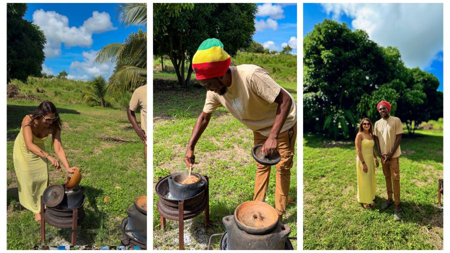 Ras Ritchie cooking in a Jabba pot at Humble and Free farm