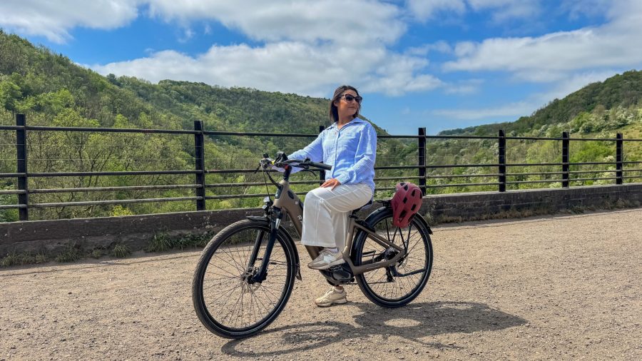 Cycling tour on the Monsal Viaduct Bridge