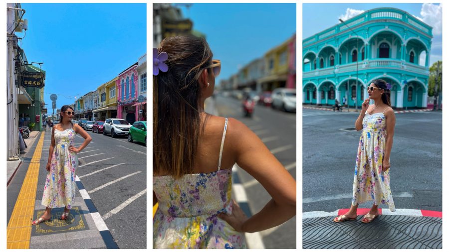 Me exploring the charming streets and unique architecture of Old Phuket Town, discovering hidden corners and local culture