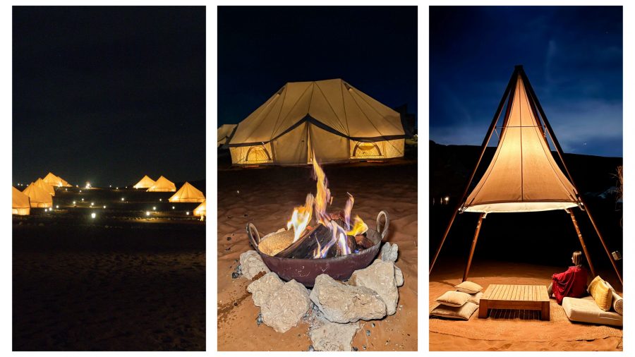 Mleiha Glamping at night