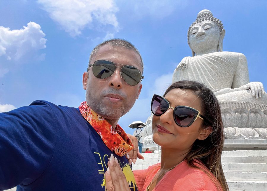 Sukh and me with the Big Buddha Phuket statue