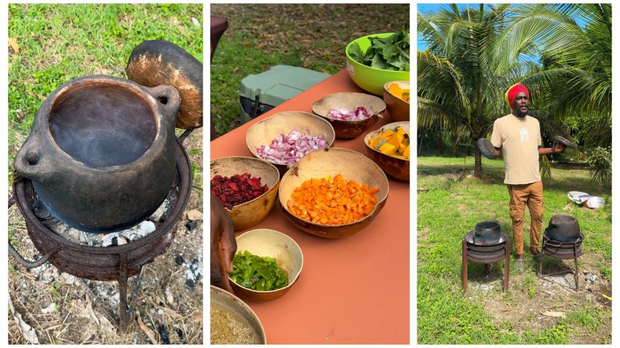 Delicious ingredients ready for cooking in the Jabba Pot on the Humble and Free farm - Cooking in a Jabba Pot - Stories from Antigua