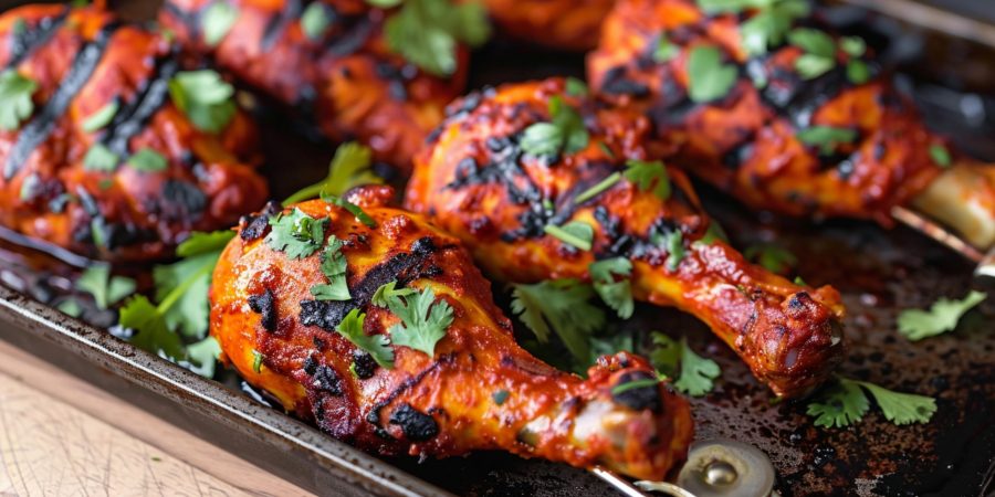 Juicy tandoori chicken marinated in spices from India food guide