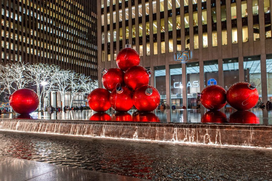 Holiday decorations along 6th Avenue