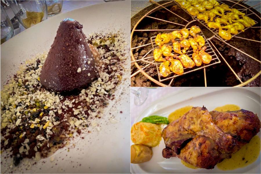 Volcanic-cooked food at El Diablo, among the best restaurants in Lanzarote.
