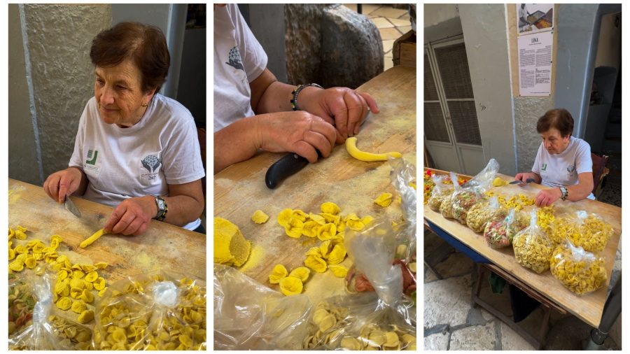 Lina making pasta in Bari Old Town