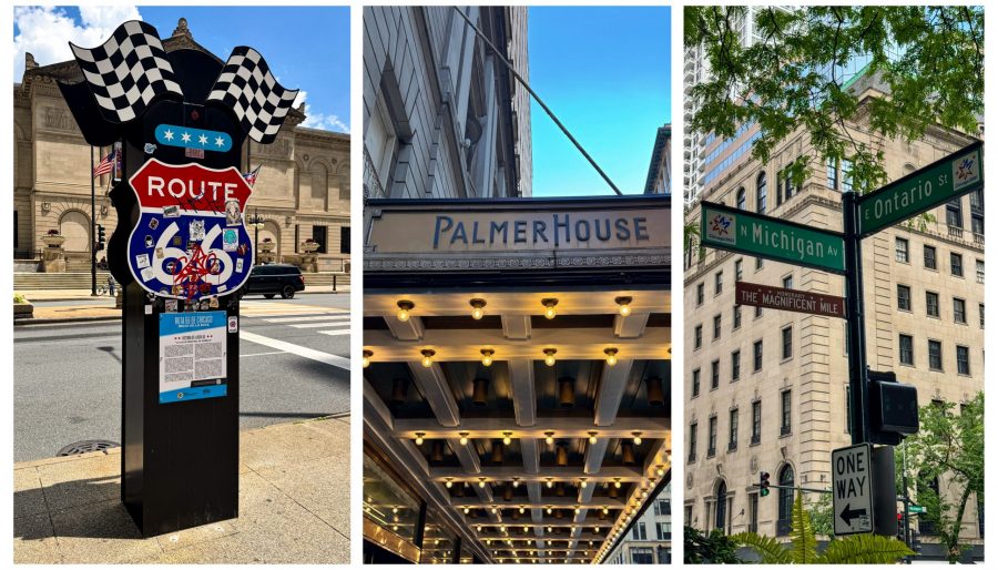 Palmer House Hilton and Route 66 sign