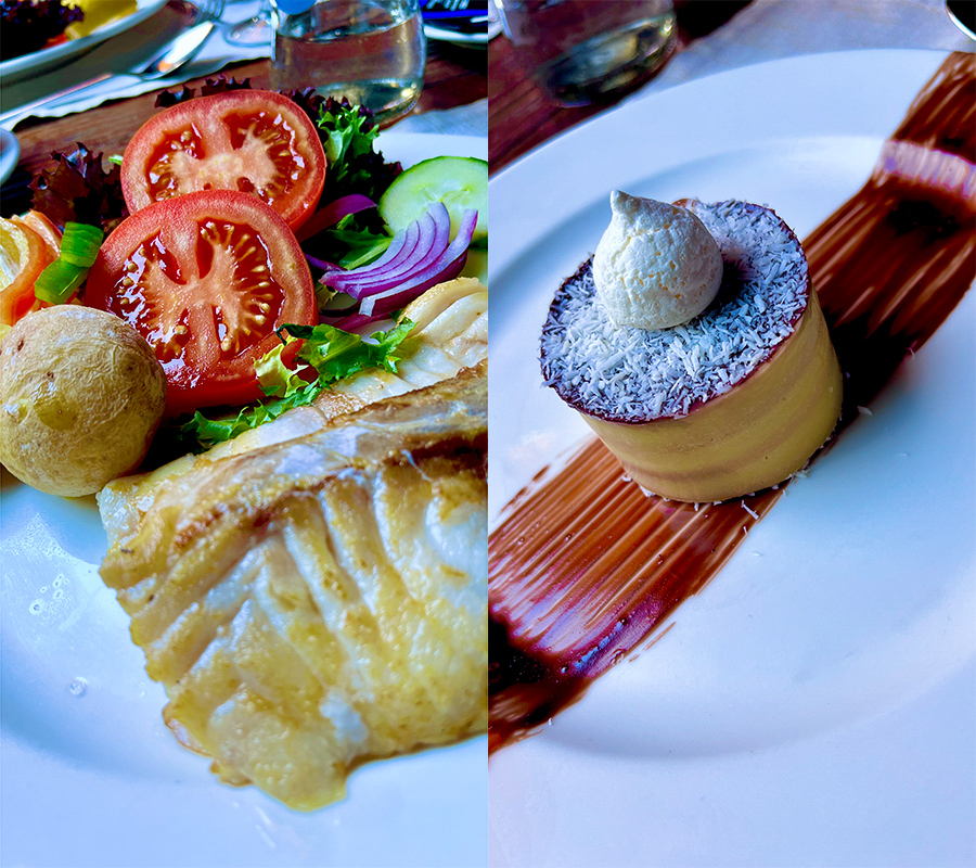 Delicious dishes at Jameos del Agua Restaurant in Lanzarote.