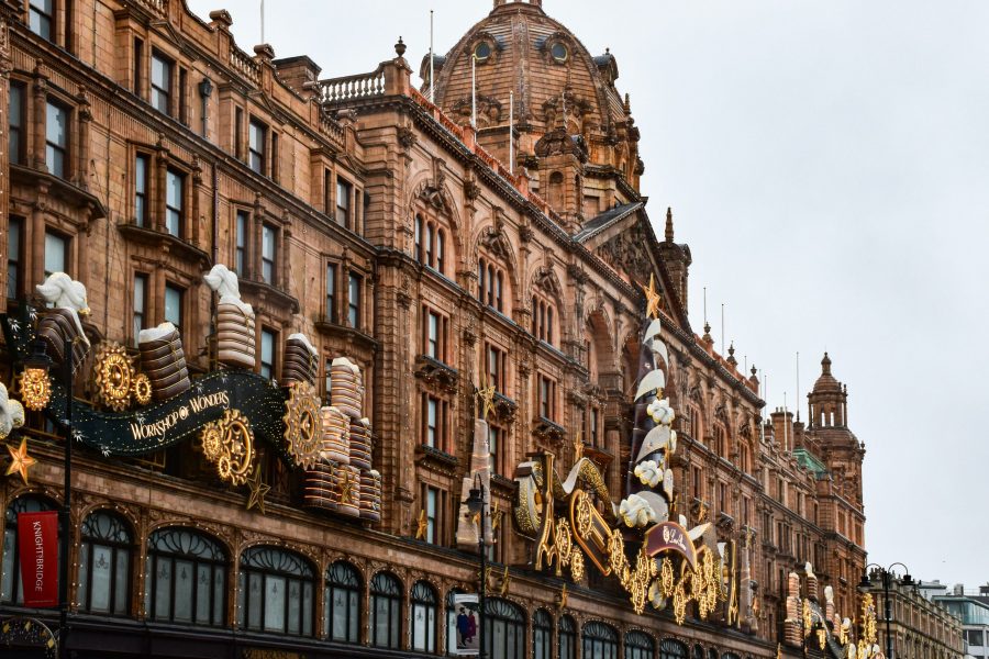 Department store in London decorated for Christmas