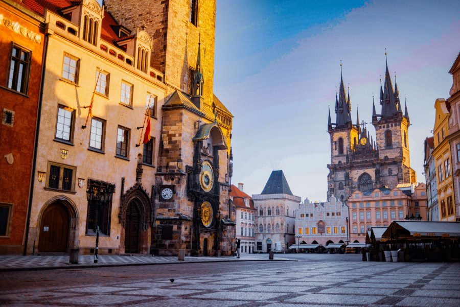 Stroll around the Old Town Square for a romantic getaway in Prague