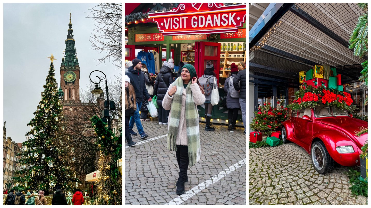 Christmas market and decorations in Gdańsk