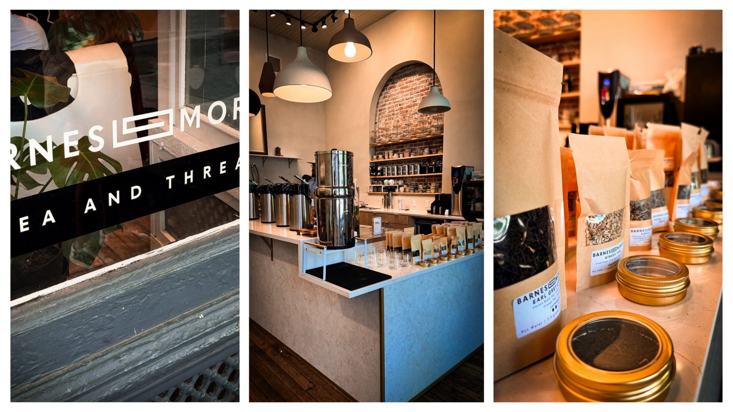 Barnes and Morgan tea shop counter