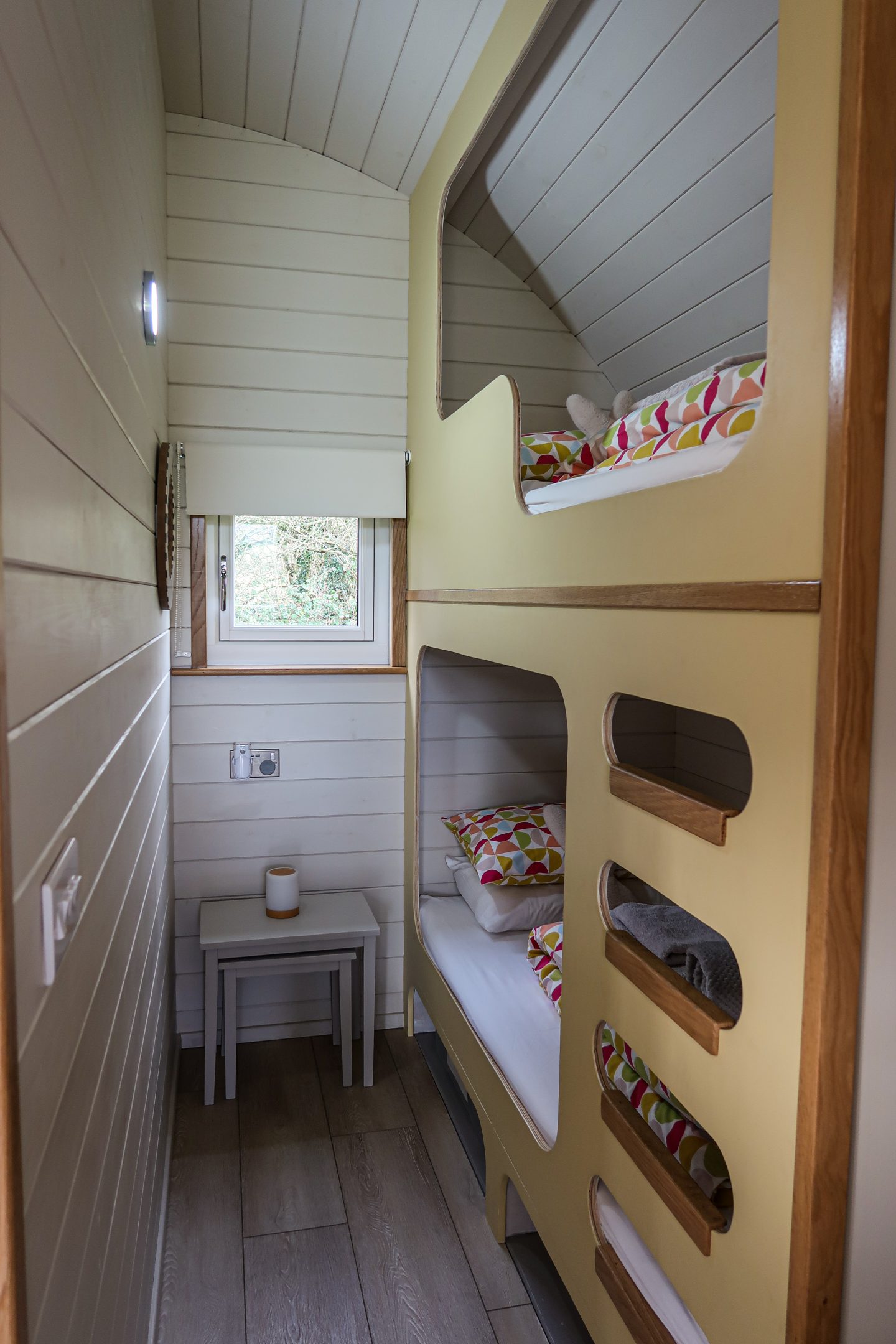 Bunk Beds in a luxury glamping pod at 3Trees in Matlock