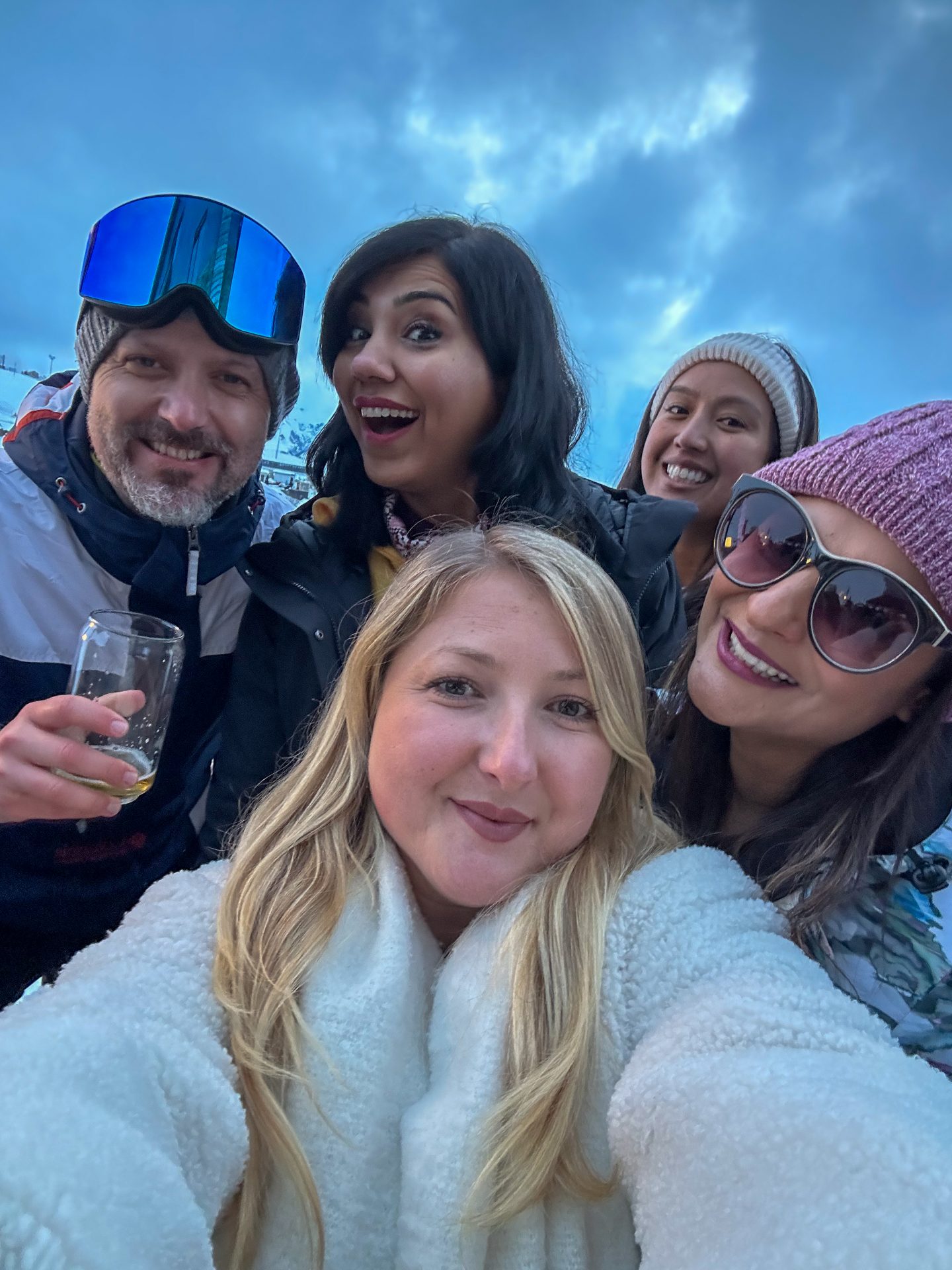 A group of friends at Apres Ski