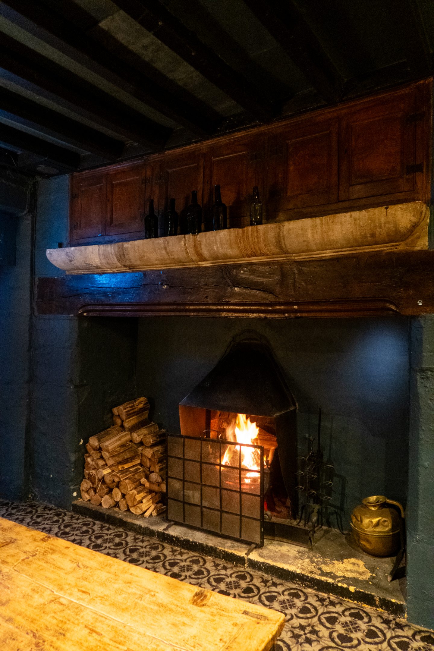 Log Fire in the Cotswolds