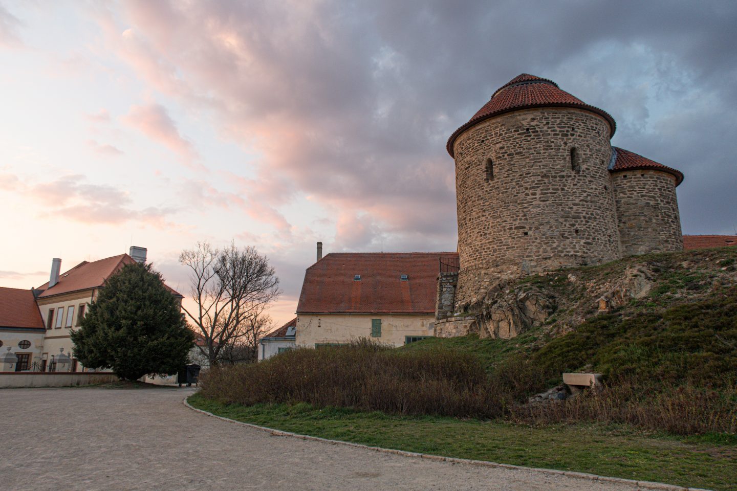 The rotunda in Znojmo at sunset