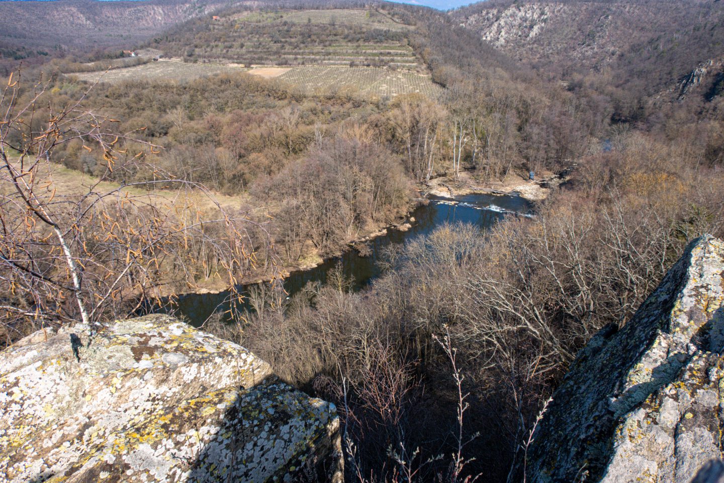 A view of the river from the viewpoint in Podyji National Park in the Czech Republic