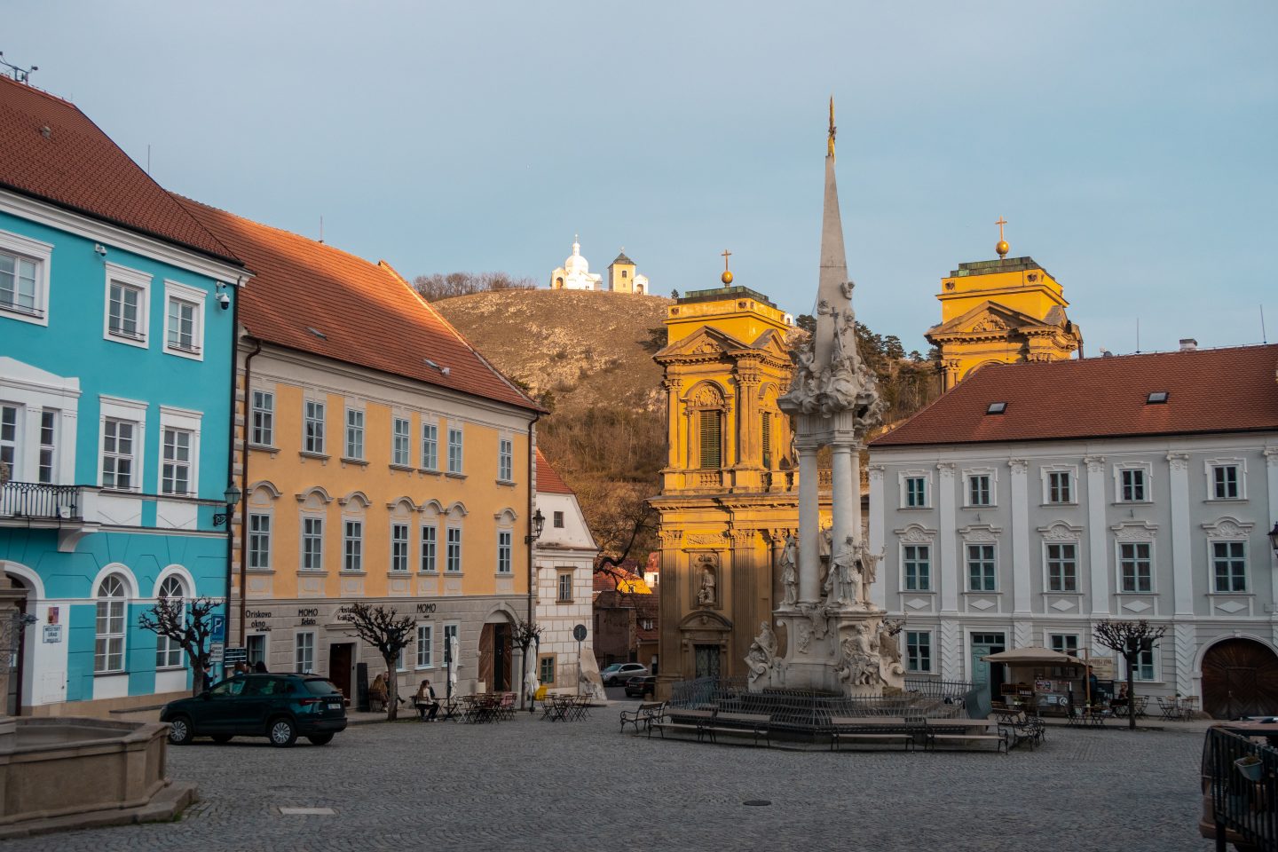 A view of the town square in Mikulov