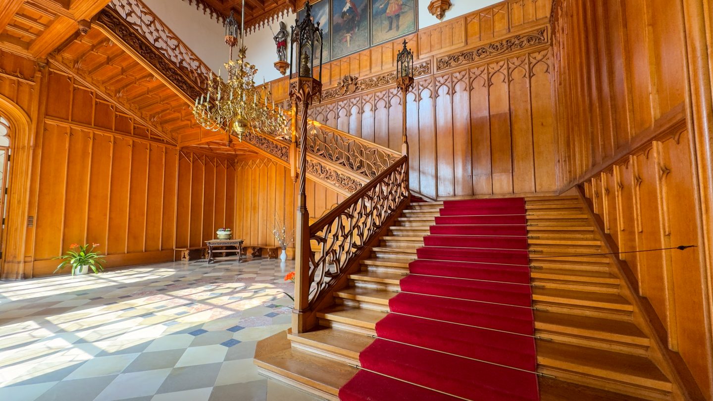 Lednice Chateau main entrance staircase