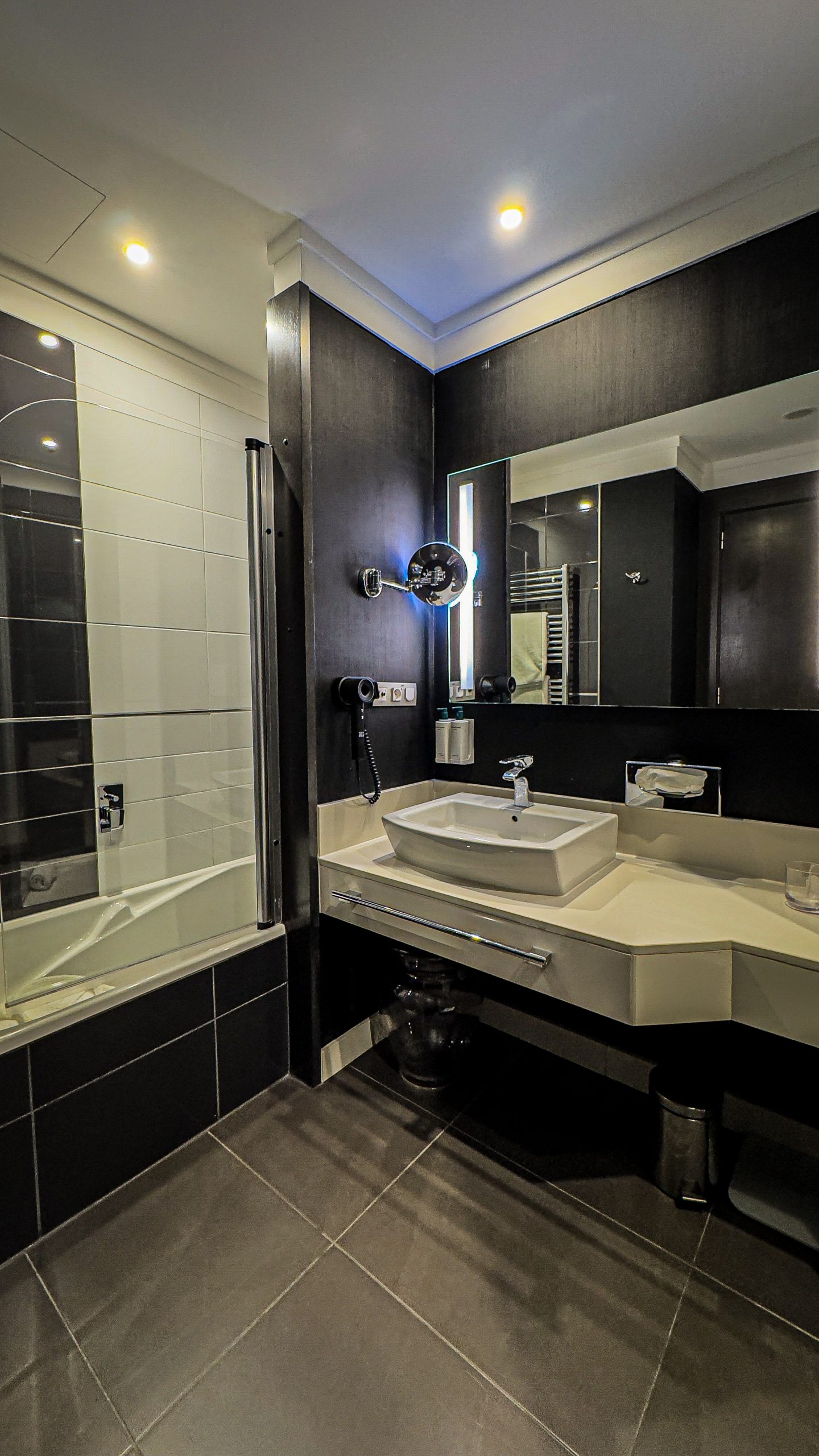 The bathroom at the Grand Palace Hotel in Brno