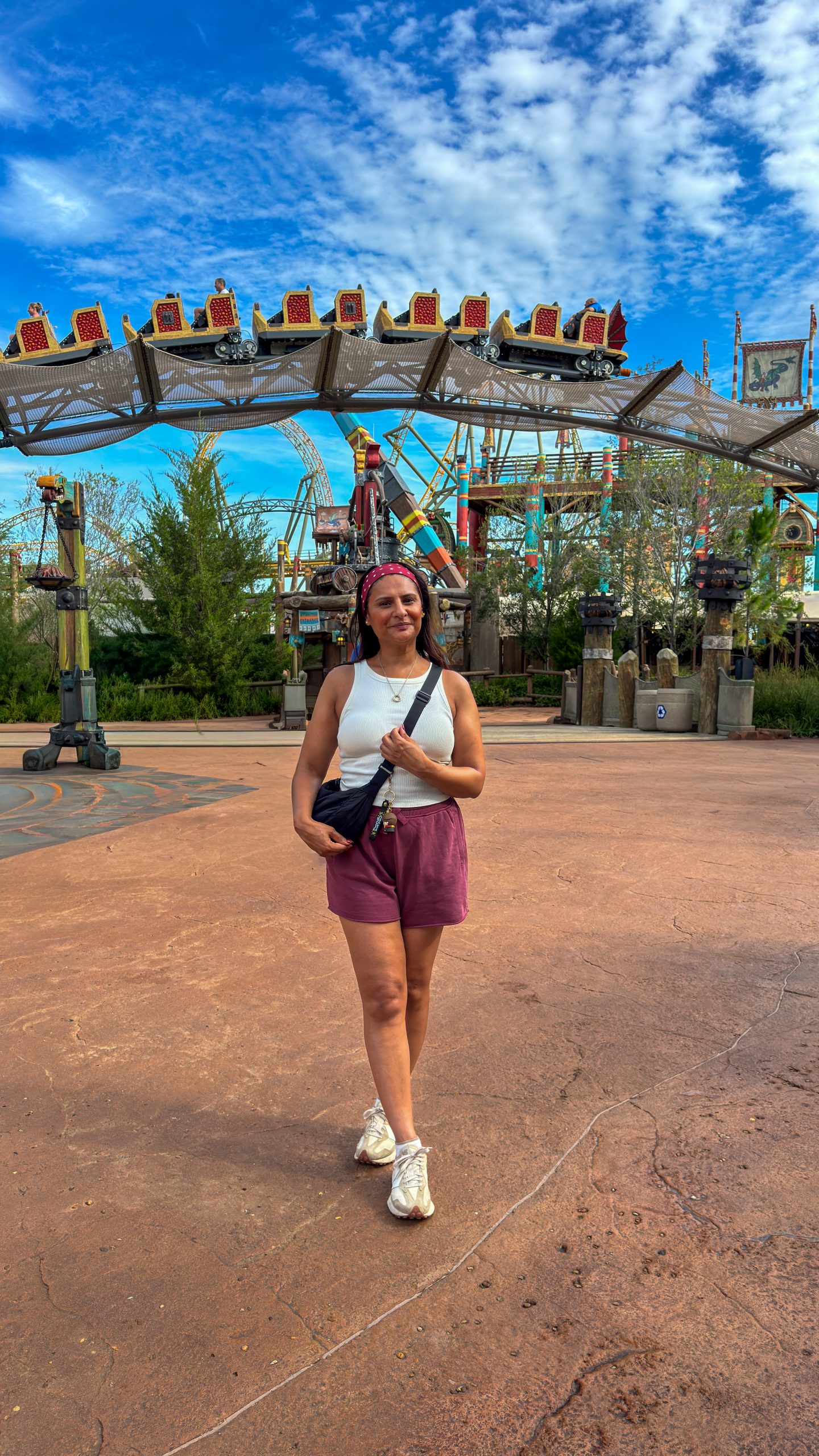 Woman standing in front of Hiccups Wing Gliders