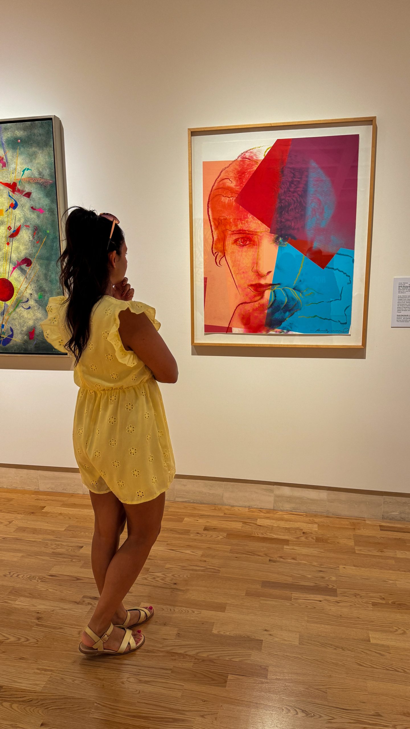 Woman looking at artwork in a museum in Jacksonville