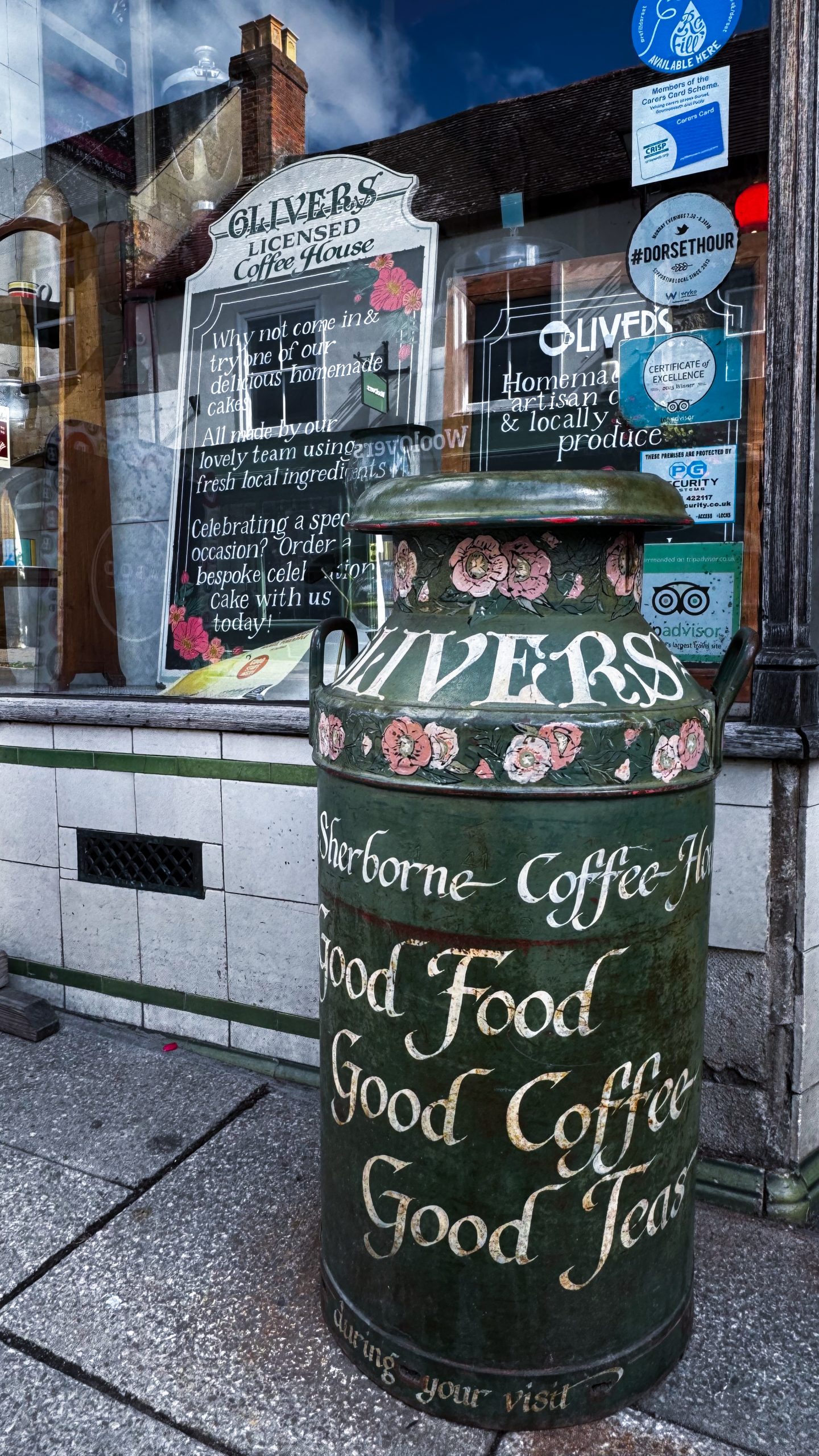 Exterior of Oliver's Coffee House in Sherborne