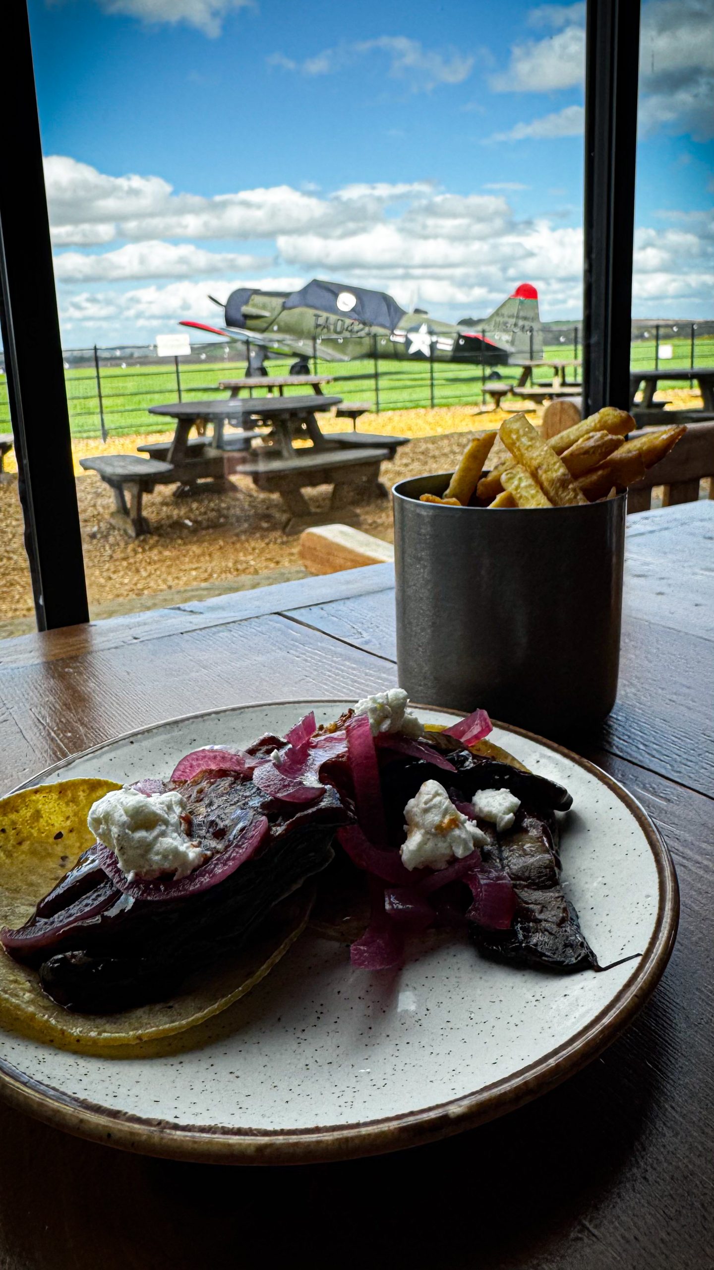 View from Lore Of the sky restaurant at Compton Abbas airfield